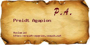 Preidt Agapion névjegykártya